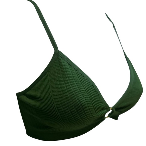 Aerie Plunge Ribbed Ring Bralette Green Size Small New with Tag - Picture 5 of 11